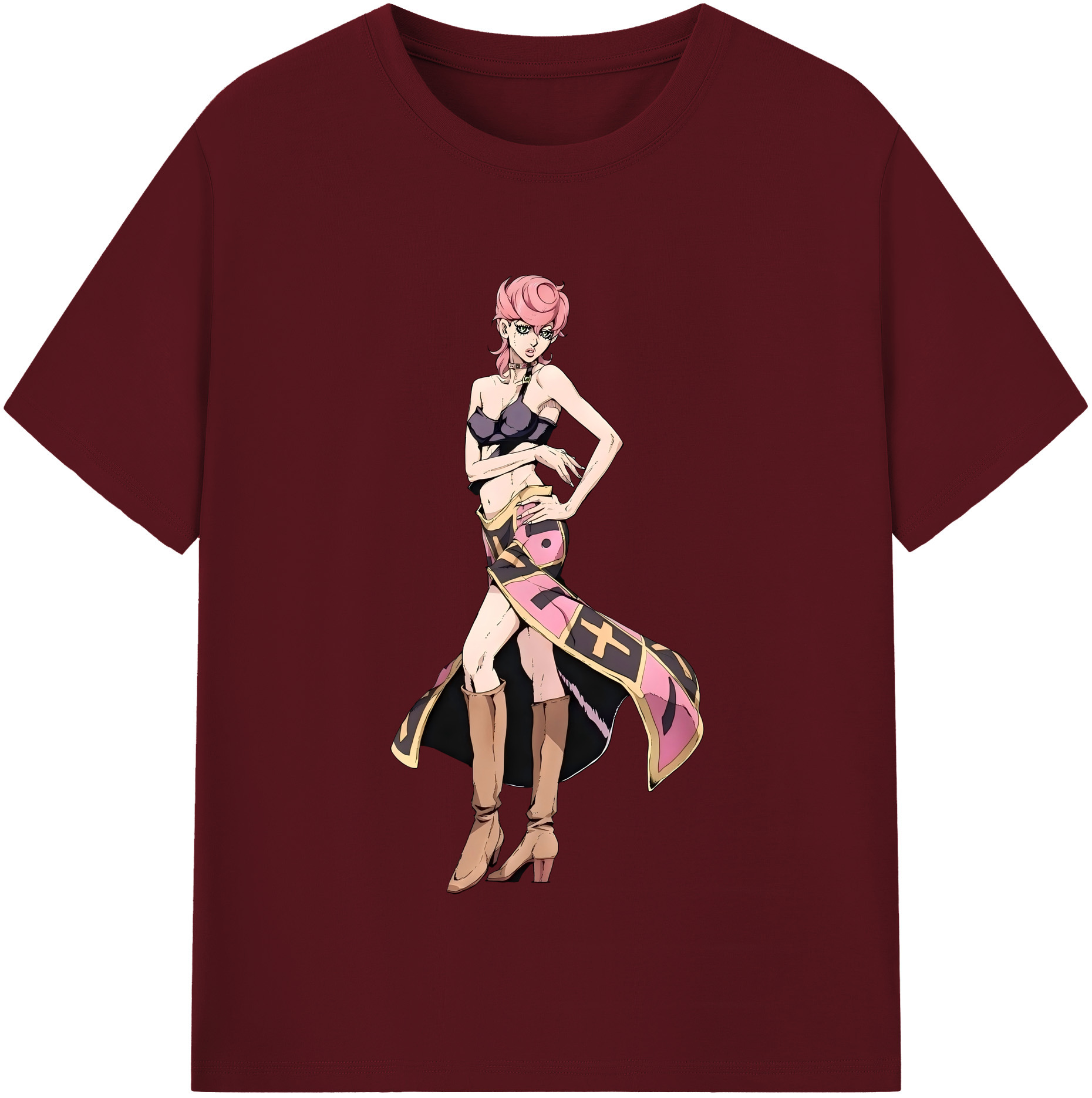 （画像用） ジョジョの奇妙な冒険 トリッシュ?ウナ JoJo's Bizarre Adventure Trish Una 綿100％半袖Tシャツ（フロントプリント）
